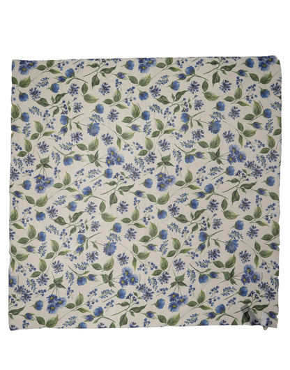 Dolce & Gabbana White Blue Floral Square Foulard Scarf