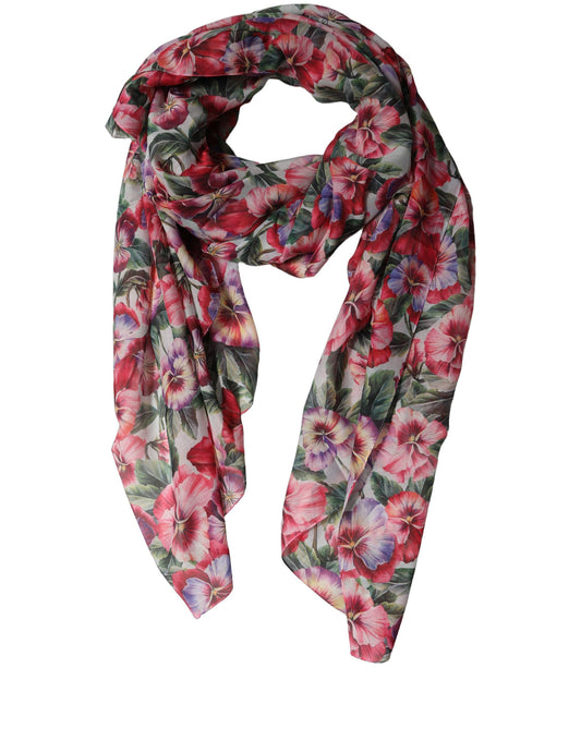 Scarf by Dolce & Gabbana for women in cotton lace & silk multicolor, patterned & floral showcases a eye catching silhouette, artfully capturing the essence of the eye catching Cotton Lace & Silk Stole Scarf design for a sophisticated look.