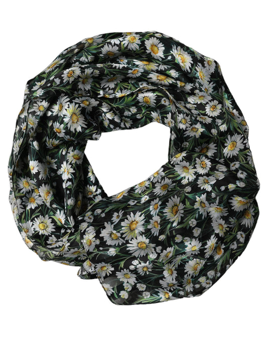 Scarf by Dolce & Gabbana for women in silk black, white, yellow, floral & print showcases a on trend silhouette, artfully capturing the on trend essence of the Silk Foulard Square Scarf design with a sophisticated finish.
