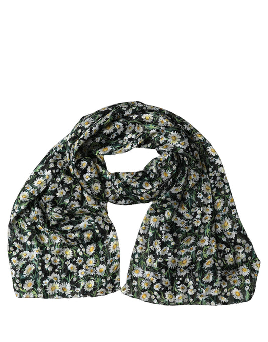 Scarf by Dolce & Gabbana for women in silk chiffon black, white, yellow & print presents a effortlessly chic silhouette, artfully capturing the essence of the effortlessly chic Silk Chiffon Stole Scarf design for a sophisticated look.