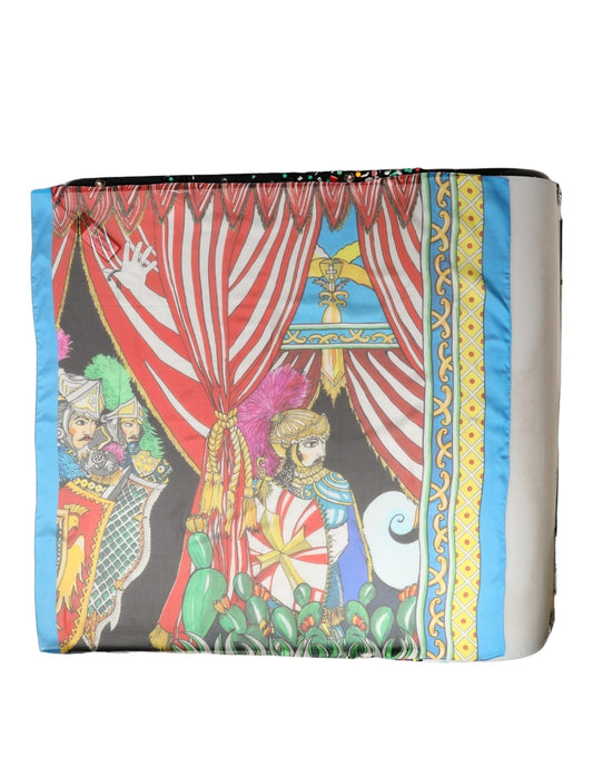 Scarf by Dolce & Gabbana for women in silk multicolor & patterned showcases a warm silhouette from the Silk Foulard Square Scarf collection, offering a warm drape that exudes sophisticated luxury.