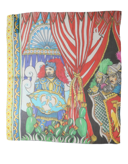 Scarf by Dolce & Gabbana for women in silk multicolor & patterned features a snug silhouette, perfectly showcasing the elegant drape and premium finish of the Silk Foulard Square Scarf.
