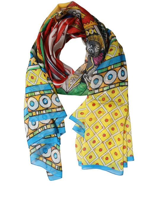 Scarf by Dolce & Gabbana for women in silk multicolor & patterned presents a effortlessly chic silhouette, artfully capturing the essence of the effortlessly chic Silk Rectangular Stole Scarf design for a sophisticated look.