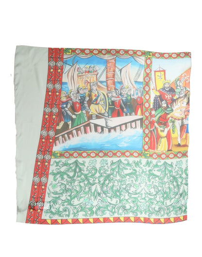 Dolce & Gabbana Multicolor Silk Printed Square Foulard Scarf