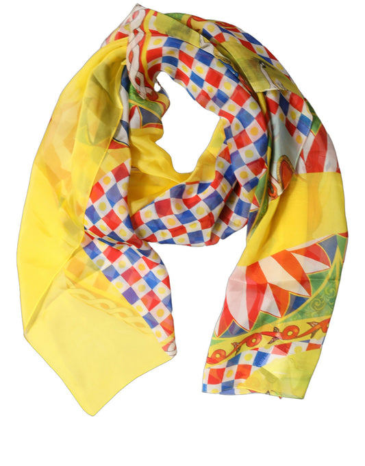 Scarf by Dolce & Gabbana for women in silk multicolor & print presents a cosy silhouette, artfully capturing the sophisticated design and premium aesthetic of the Silk Foulard Scarf.