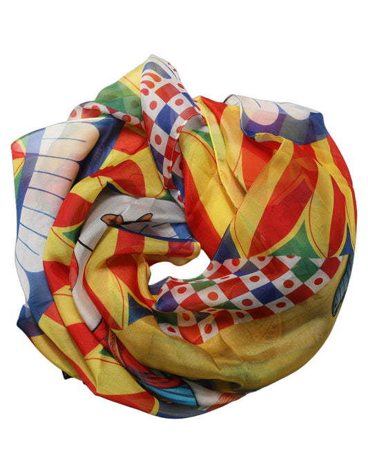 Scarf by Dolce & Gabbana for women in silk multicolor & print presents a effortlessly chic silhouette, artfully capturing the essence of the effortlessly chic Silk Foulard Scarf design for a sophisticated look.