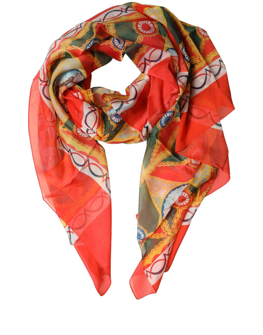 Scarf by Dolce & Gabbana for women in silk multicolor & patterned presents a effortlessly chic silhouette, artfully capturing the essence of the effortlessly chic Silk Rectangular Stole Scarf design for a sophisticated look.