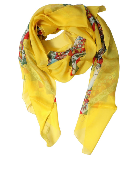 Scarf by Dolce & Gabbana for women in silk yellow & patterned presents a cosy silhouette, artfully capturing the sophisticated design and premium aesthetic of the Silk Rectangular Stole Scarf.
