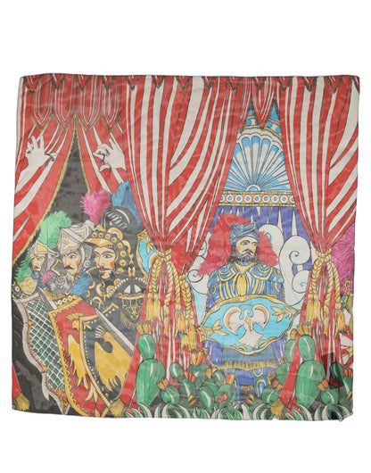 Dolce & Gabbana Multicolor Silk Printed Square Foulard Scarf