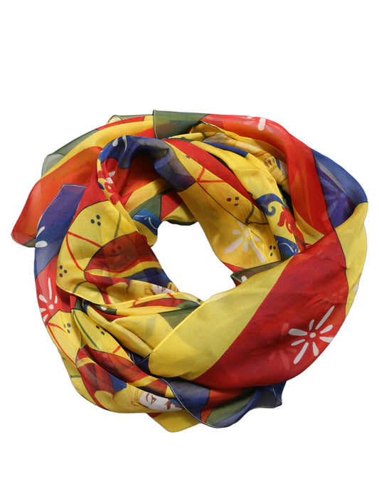 Scarf by Dolce & Gabbana for women in silk multicolor & patterned showcases a on trend silhouette, artfully capturing the on trend essence of the Silk Foulard Square Scarf design with a sophisticated finish.