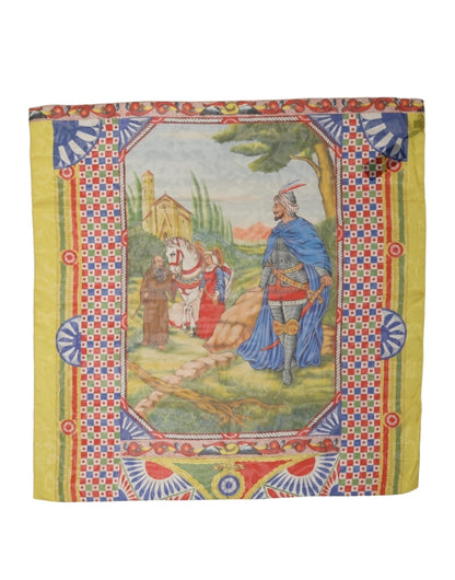 Dolce & Gabbana Multicolor Silk Carretto Foulard Scarf
