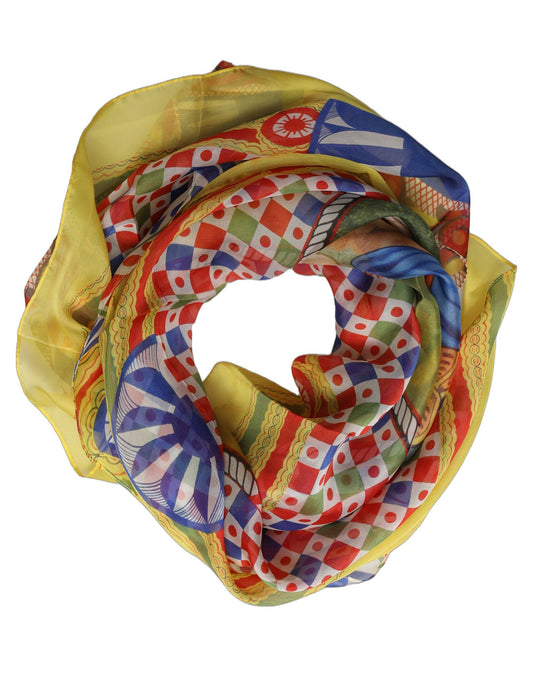 Scarf by Dolce & Gabbana for women in silk multicolor & print presents a effortlessly chic silhouette, artfully capturing the essence of the effortlessly chic Silk Foulard Scarf design for a sophisticated look.