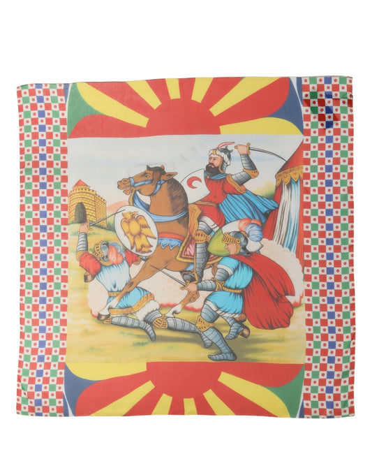 Scarf by Dolce & Gabbana for women in silk multicolor & patterned showcases a on trend silhouette, artfully capturing the on trend essence of the Silk Foulard Square Scarf design with a sophisticated finish.