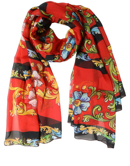 Scarf by Dolce & Gabbana for women in silk multicolor, floral & print presents a effortlessly chic silhouette, artfully capturing the essence of the effortlessly chic Silk Rectangular Stole Scarf design for a sophisticated look.