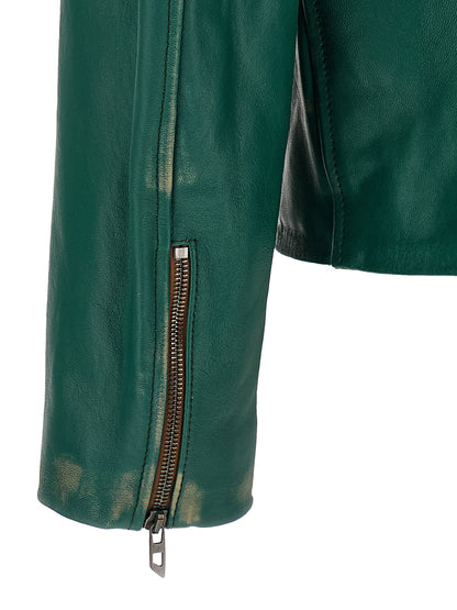 Diesel Bicolor Lamb Leather Leather Jacket