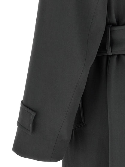 Lardini Gray Virgin Wool Coat