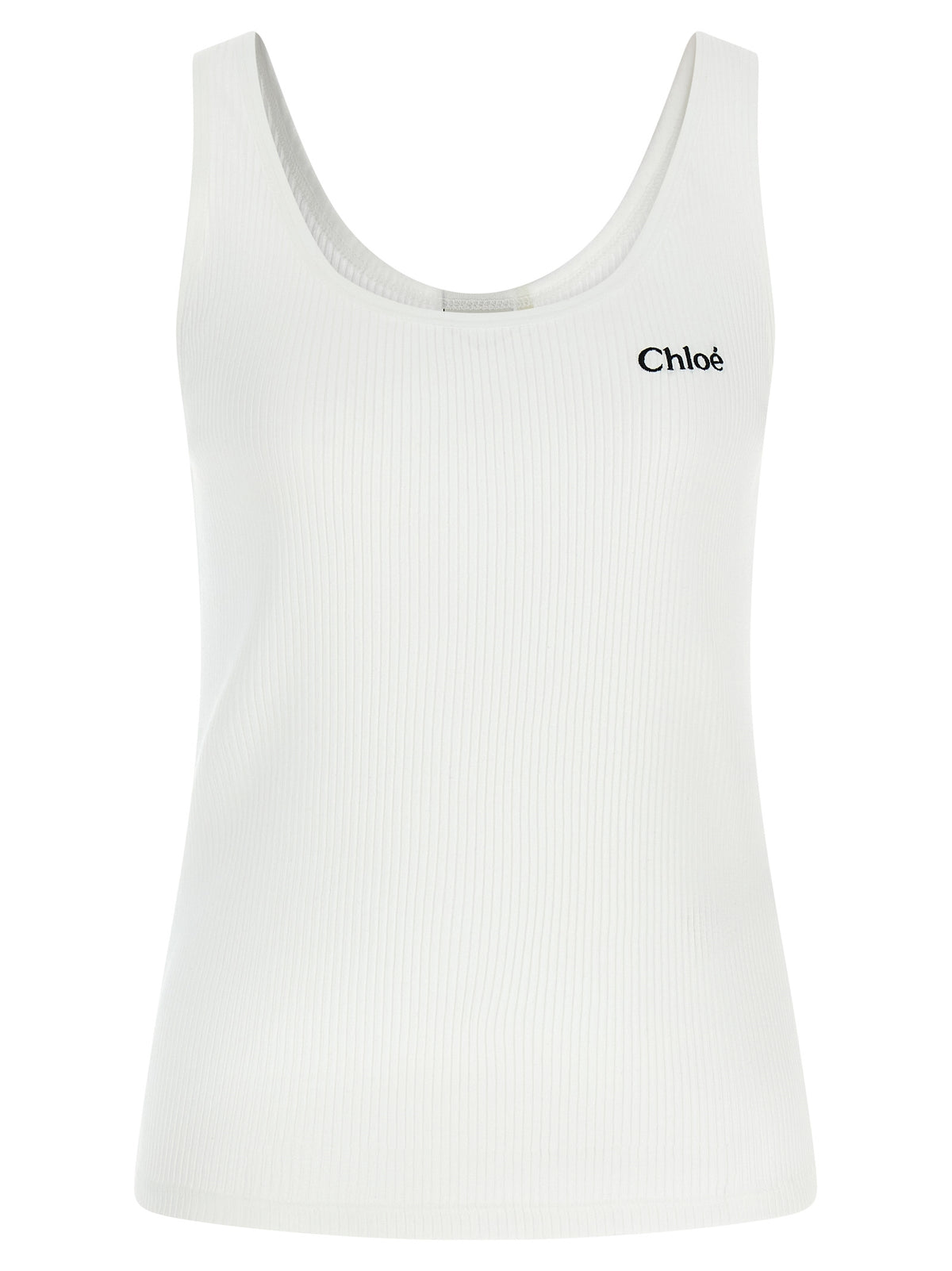 Chloé White Cotton Tank Tops