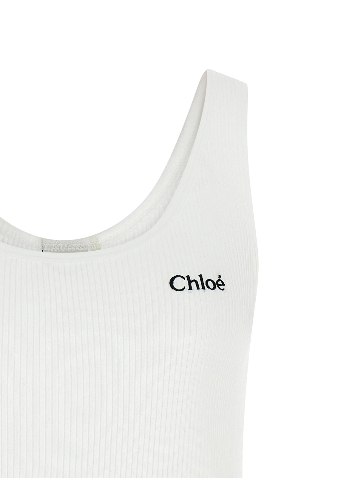 Chloé White Cotton Tank Tops