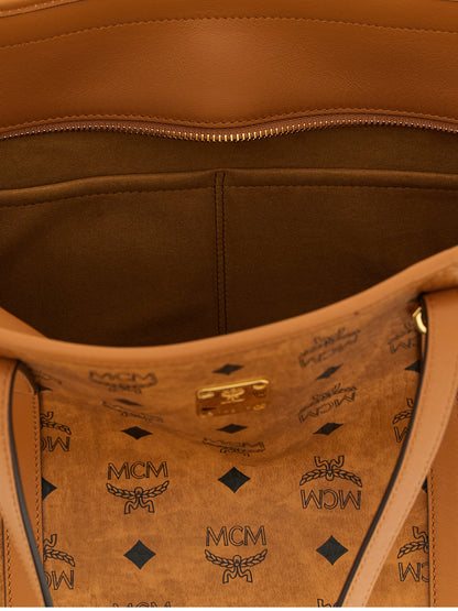 MCM Brown Polyethylene Tote Bag