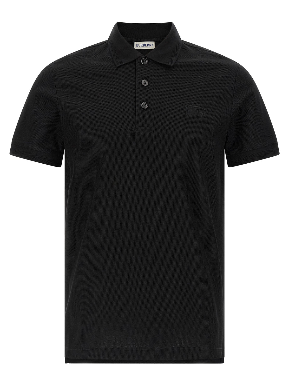 Burberry Black Cotton Polo Shirt