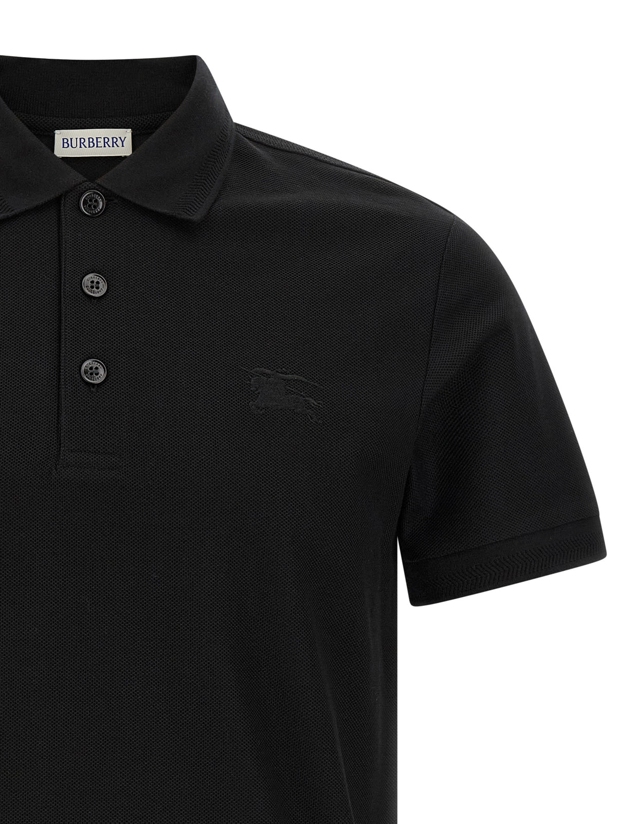 Burberry Black Cotton Polo Shirt