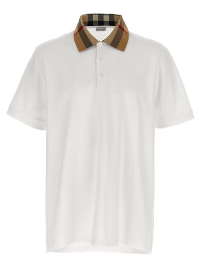 Burberry White Cotton Polo Shirt