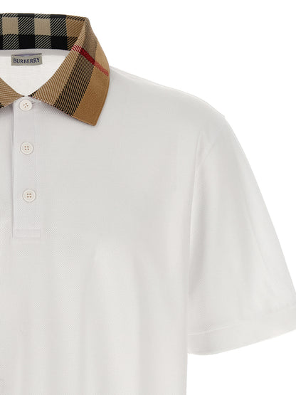 Burberry White Cotton Polo Shirt