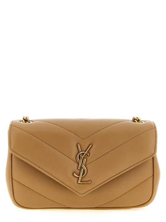 Crossbody Flap Clutch Handbag by Saint Laurent for women in lamb leather & cotton beige & chevron features an multi-faceted design with a secure flap & magnetic, ample , and versatile crossbody-strap, shoulder-strap & detachable-strap for a multi-faceted finish.