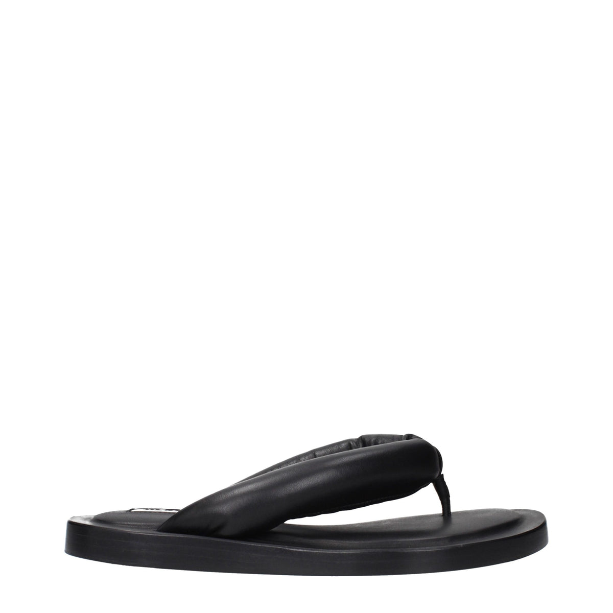 Jil Sander Black Leather Flip-Flop Sandals