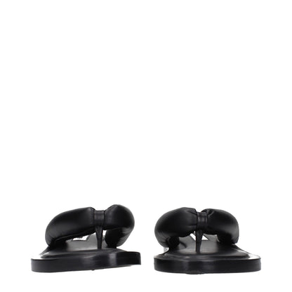 Jil Sander Black Leather Flip-Flop Sandals