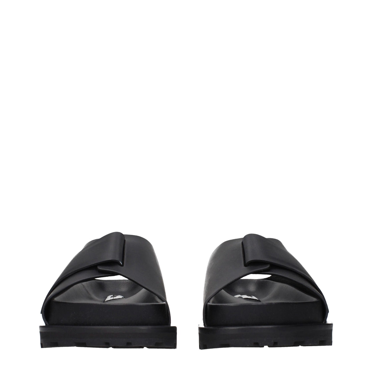 Jil Sander Black Leather Slippers