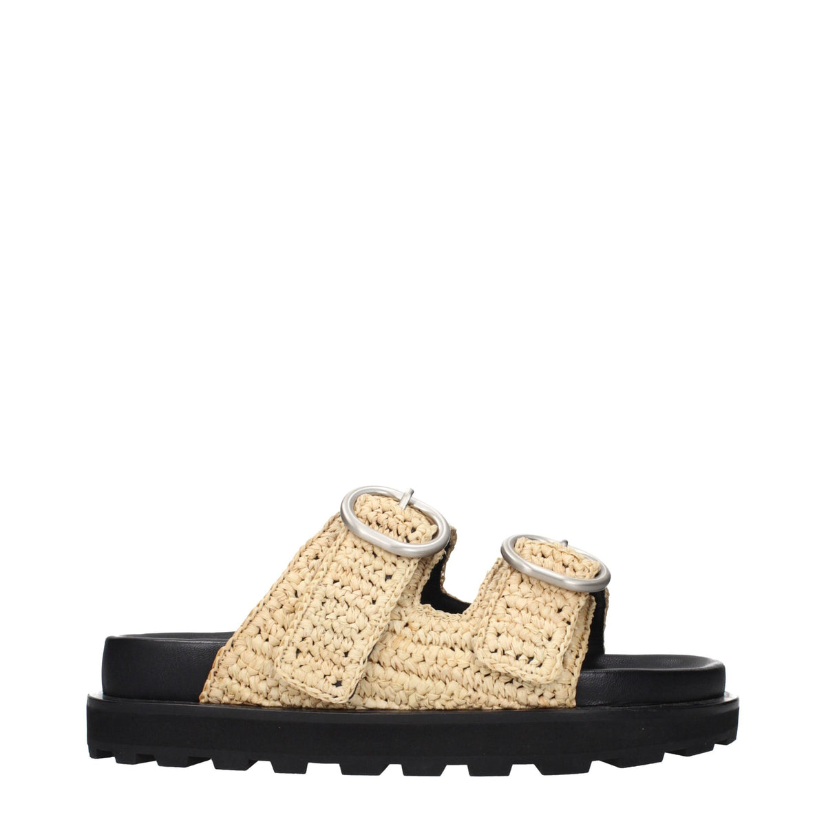 Jil Sander Beige Raffia Slippers