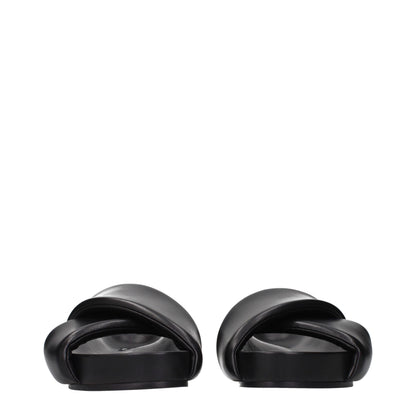 Jil Sander Black Leather Slippers