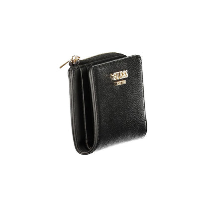 Cardholder Wallet by Guess Jeans for women in polyethylene black showcases a discerning silhouette, artfully capturing the essence of Amorette Polyethylene Cardholder Wallet with its functional card-organization coin-purse.