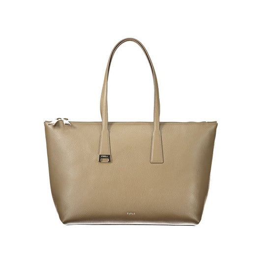 This Tote Handbag by Furla for women in leather and green presents a sculptural silhouette featuring a secure zipper, ample internal-pockets, and versatile handle for a sculptural finish.