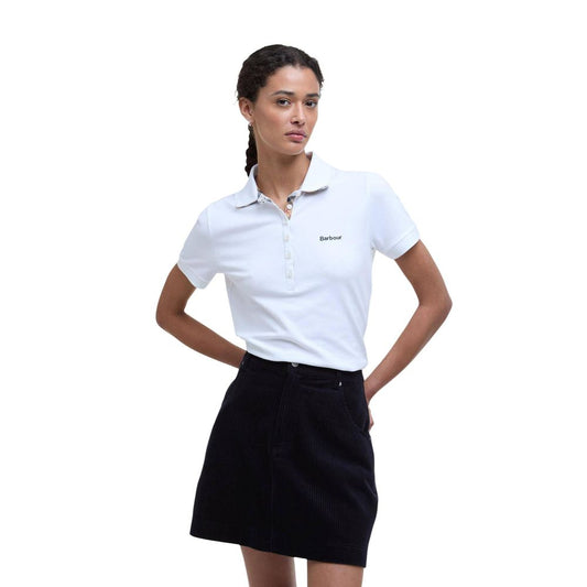 T-Shirt by Barbour for women in stretch cotton white showcases a dramatic silhouette, elegantly detailed with a dramatic and for a truly dramatic finish.