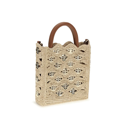 Rabanne Beige Raffia Shoulder Bag