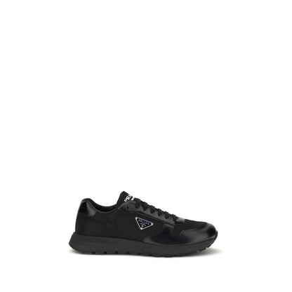 Prada Men's Athletic Nylon Leather Sneakers - Black