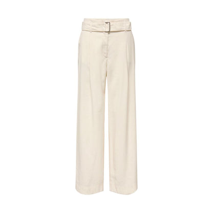 Only Cream Polyester Dress Pants