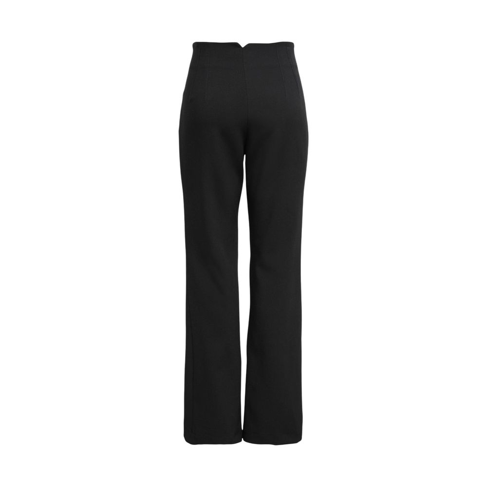 Trousers by Only for women in stretch polyester & viscose black features a tailored silhouette with a tailored flared, defined by its long and a sophisticated high rise.