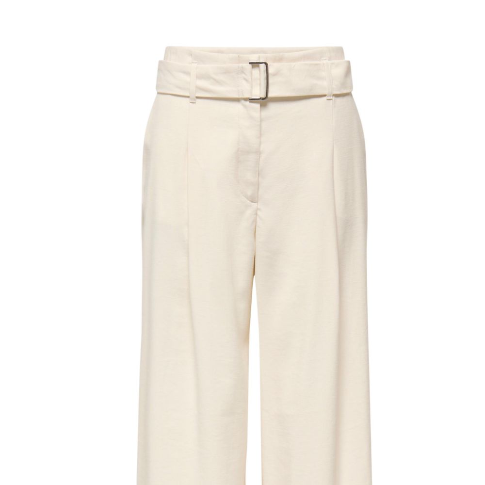 Only Cream Polyester Dress Pants