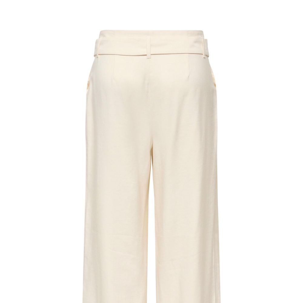 Only Cream Polyester Dress Pants