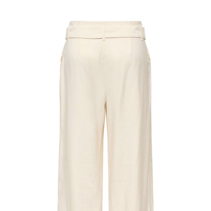 Only Cream Polyester Dress Pants