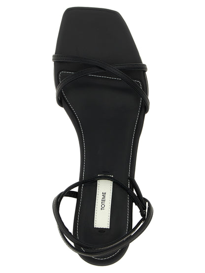 TOTEME Black Leather Mid Heel Pumps