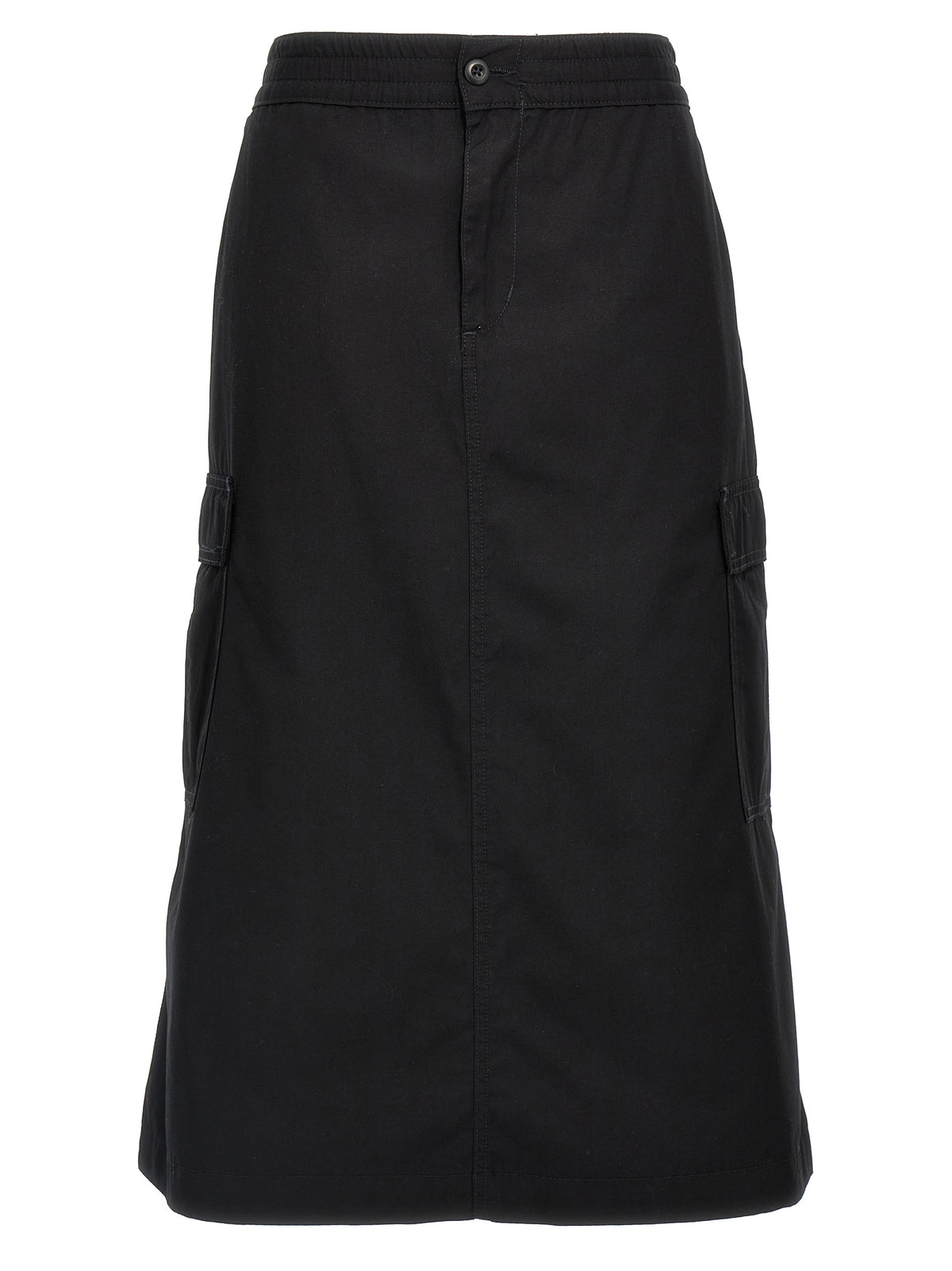 Carhartt Wip Black Cotton Midi Skirt