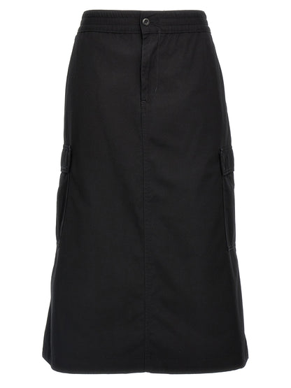 Carhartt Wip Black Cotton Midi Skirt