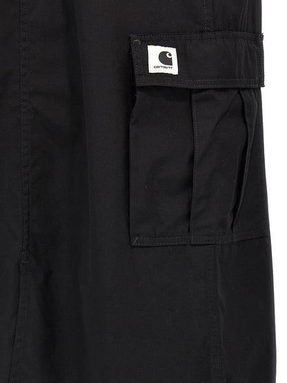 Carhartt Wip Black Cotton Midi Skirt