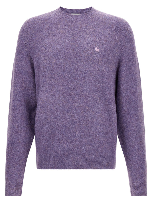 Carhartt Wip Men's Crew Neck Acetate Polyester & Wool Cardigan - Purple