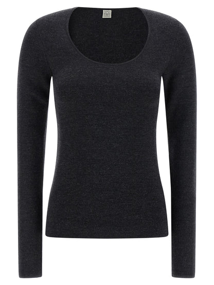 TOTEME Gray Viscose Cardigan