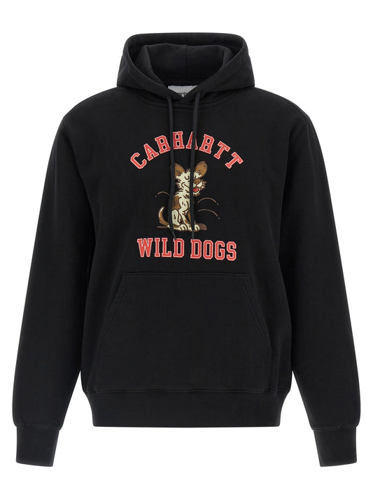 Carhartt Wip Men's Cotton Sweatshirt Hoodie - Black Print